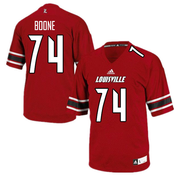 Men #74 Adonis Boone Louisville Cardinals College Football Jerseys Sale-Red